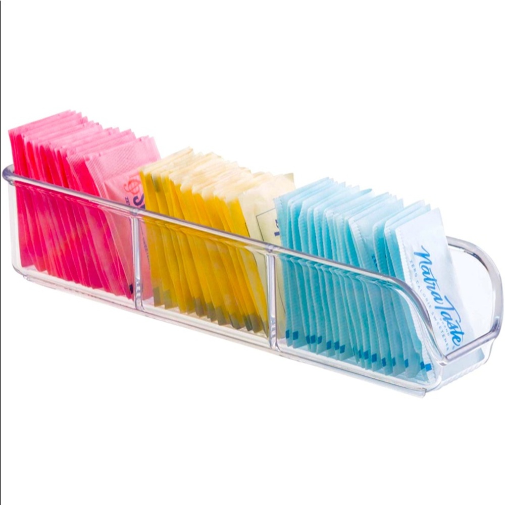 iDesign Linus Plastic Packet Organizer Sugar, Salt, Pepper, Sweeteners, Tea Bags